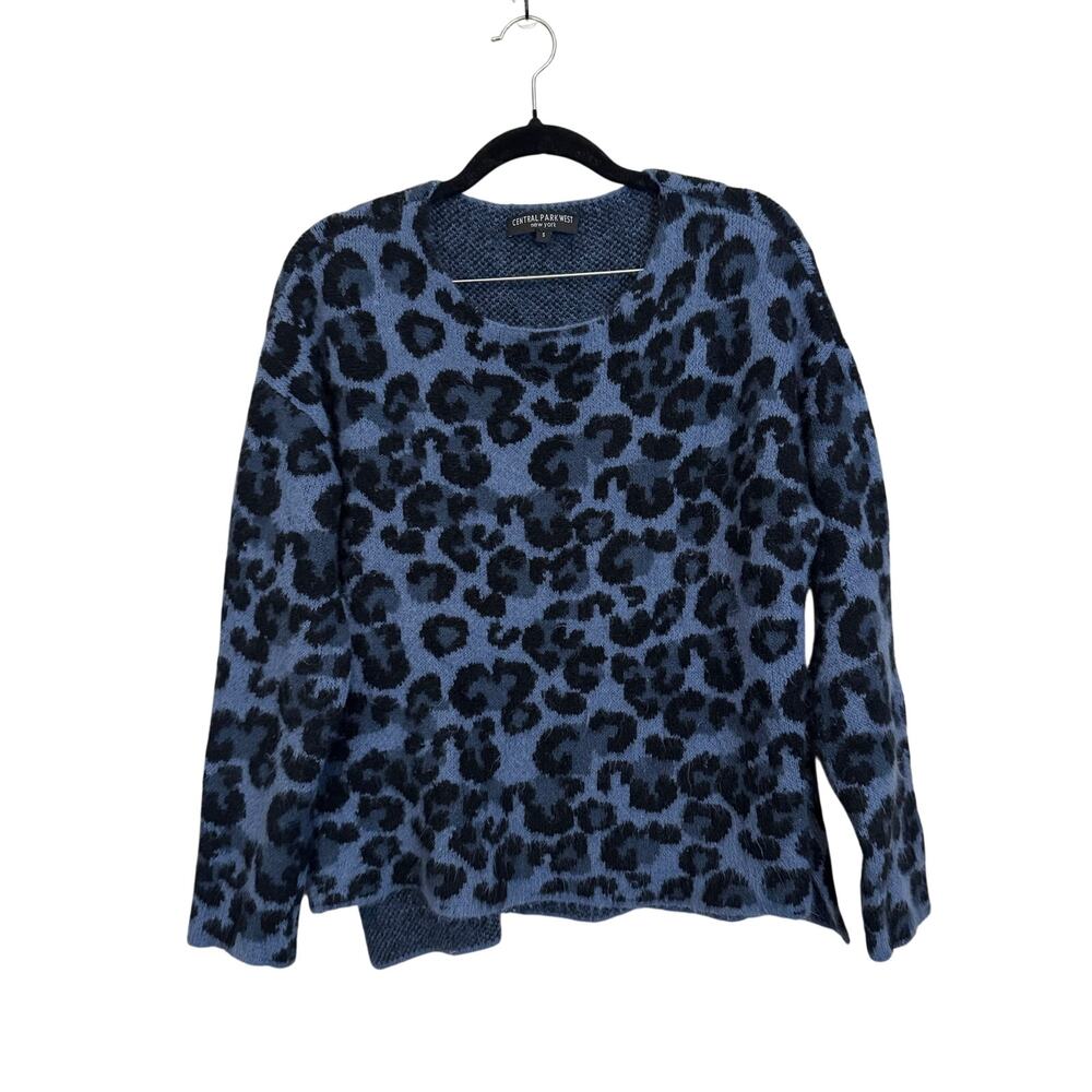 Central Park West Leopard Sweater Blue Small